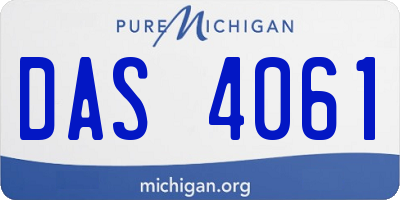 MI license plate DAS4061