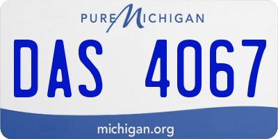 MI license plate DAS4067