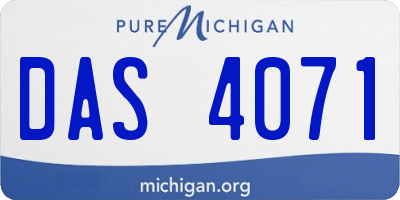 MI license plate DAS4071