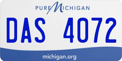 MI license plate DAS4072