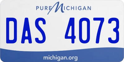 MI license plate DAS4073