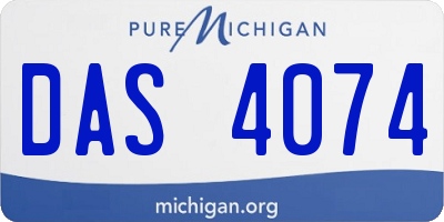 MI license plate DAS4074