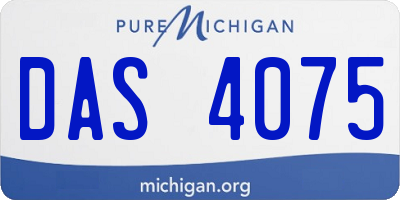 MI license plate DAS4075