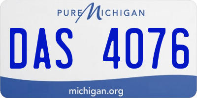 MI license plate DAS4076
