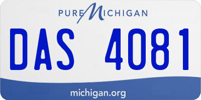 MI license plate DAS4081