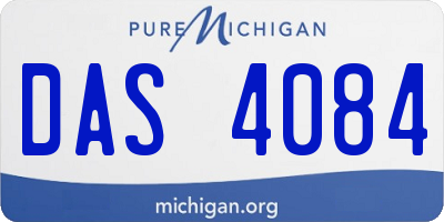 MI license plate DAS4084