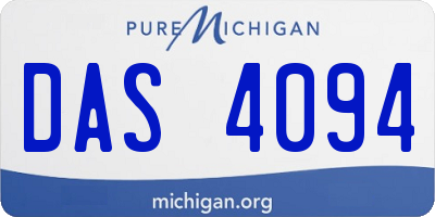 MI license plate DAS4094