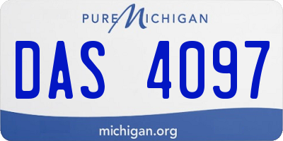 MI license plate DAS4097