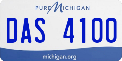 MI license plate DAS4100