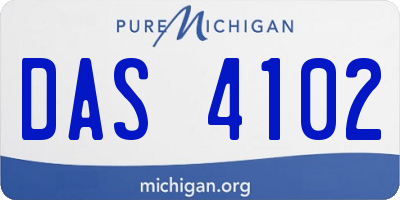 MI license plate DAS4102