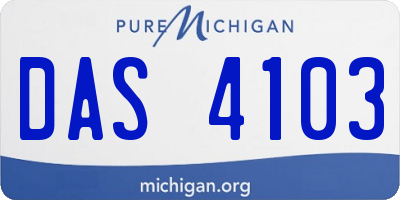 MI license plate DAS4103