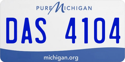 MI license plate DAS4104