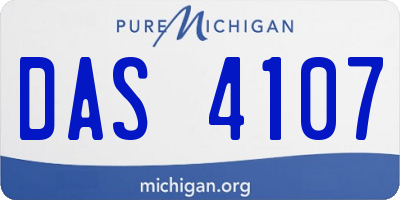 MI license plate DAS4107