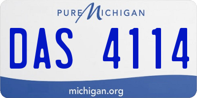 MI license plate DAS4114