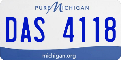 MI license plate DAS4118