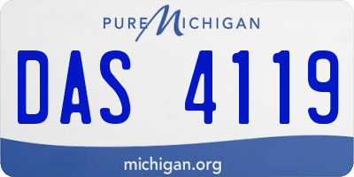 MI license plate DAS4119