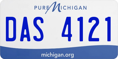 MI license plate DAS4121