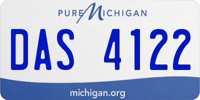 MI license plate DAS4122