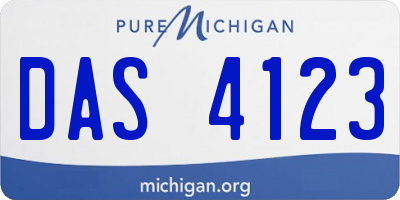 MI license plate DAS4123