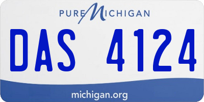 MI license plate DAS4124