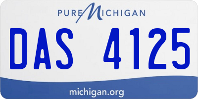 MI license plate DAS4125