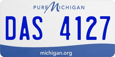 MI license plate DAS4127