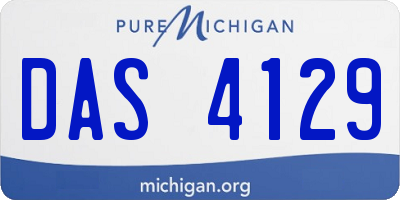 MI license plate DAS4129