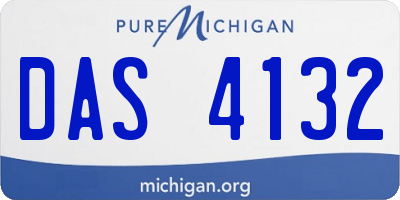 MI license plate DAS4132