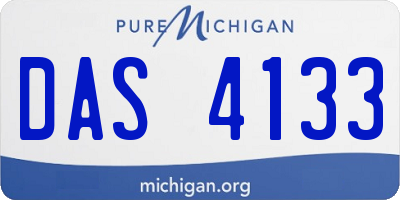 MI license plate DAS4133