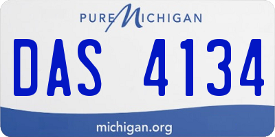 MI license plate DAS4134