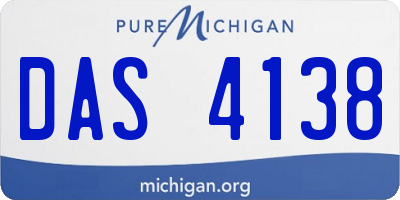 MI license plate DAS4138