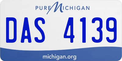 MI license plate DAS4139