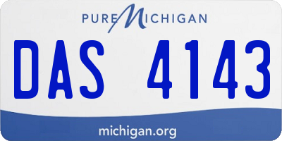 MI license plate DAS4143