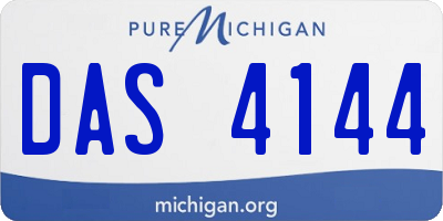 MI license plate DAS4144