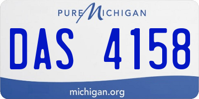 MI license plate DAS4158