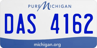 MI license plate DAS4162