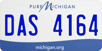MI license plate DAS4164