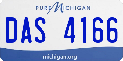 MI license plate DAS4166