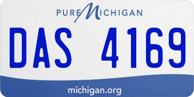 MI license plate DAS4169