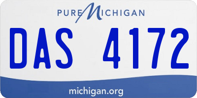 MI license plate DAS4172