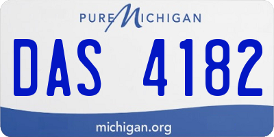 MI license plate DAS4182