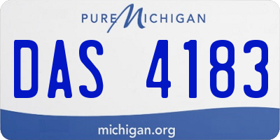MI license plate DAS4183