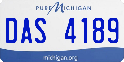 MI license plate DAS4189