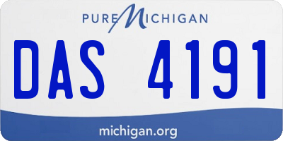 MI license plate DAS4191