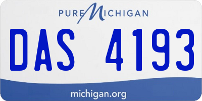MI license plate DAS4193