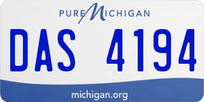 MI license plate DAS4194