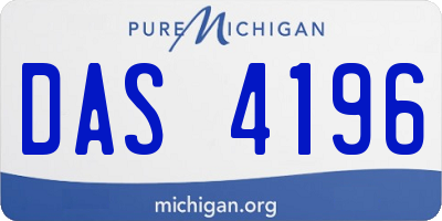 MI license plate DAS4196