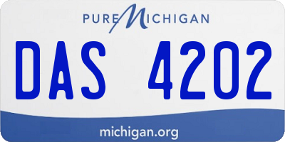 MI license plate DAS4202