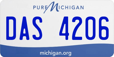 MI license plate DAS4206