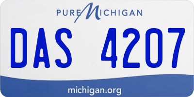 MI license plate DAS4207